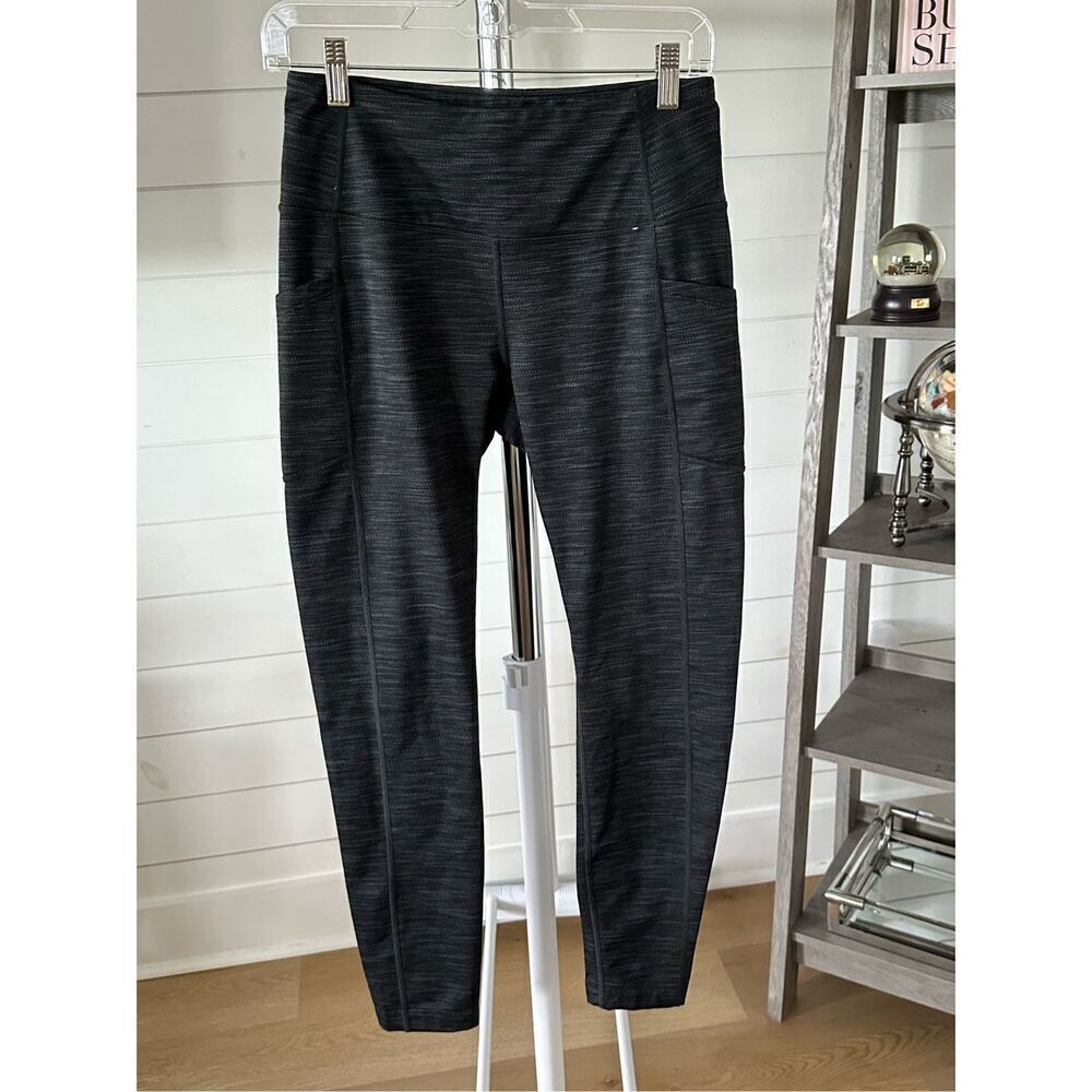 Mondetta Women’s Heathered Gray Lined Performance Leggings‎ sz medium